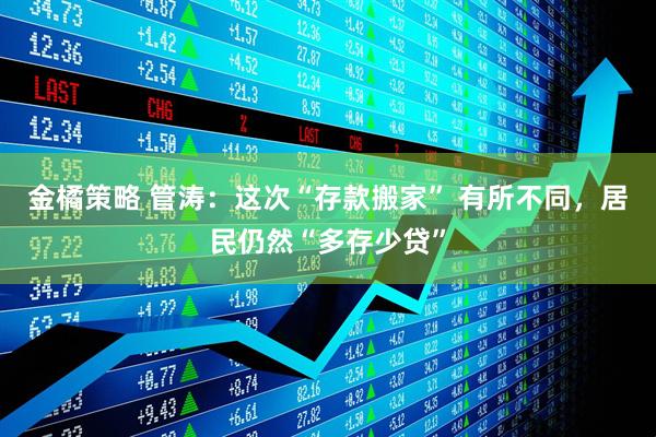 金橘策略 管涛：这次“存款搬家” 有所不同，居民仍然“多存少贷”