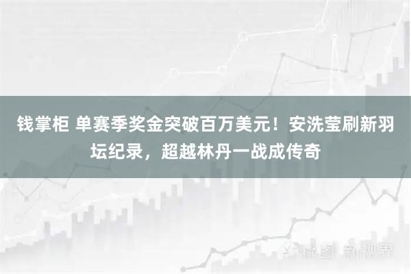 钱掌柜 单赛季奖金突破百万美元!安洗莹刷新羽坛纪录,超越林丹一战成传奇